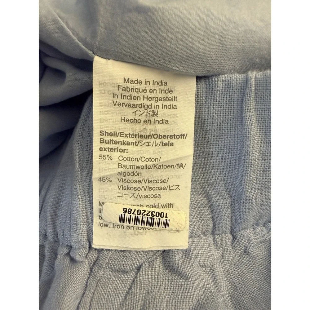 J Crew Skirt‎ Womens Medium Blue Linen Style Paperbag Waist Old Money Classy